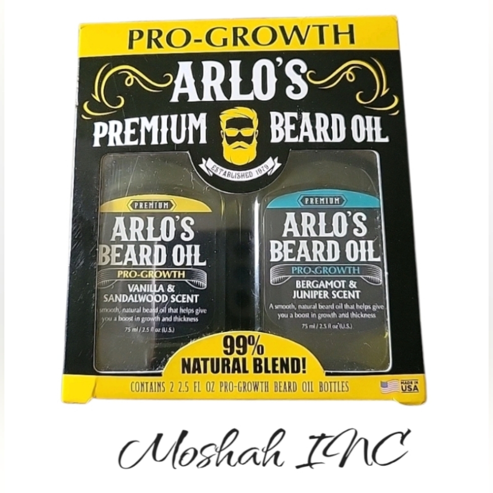 Arlo’s Beard Oil Vanilla Sandalwood / Bergamot & Juniper Scent SET 2 - 2.25 oz